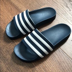 Navy adidas sandals